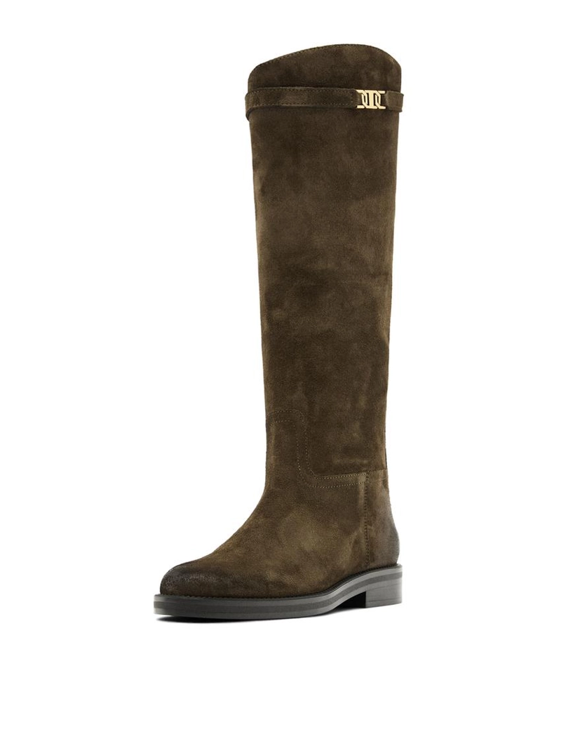 Сапоги для верховой езды из замши с напылением масла