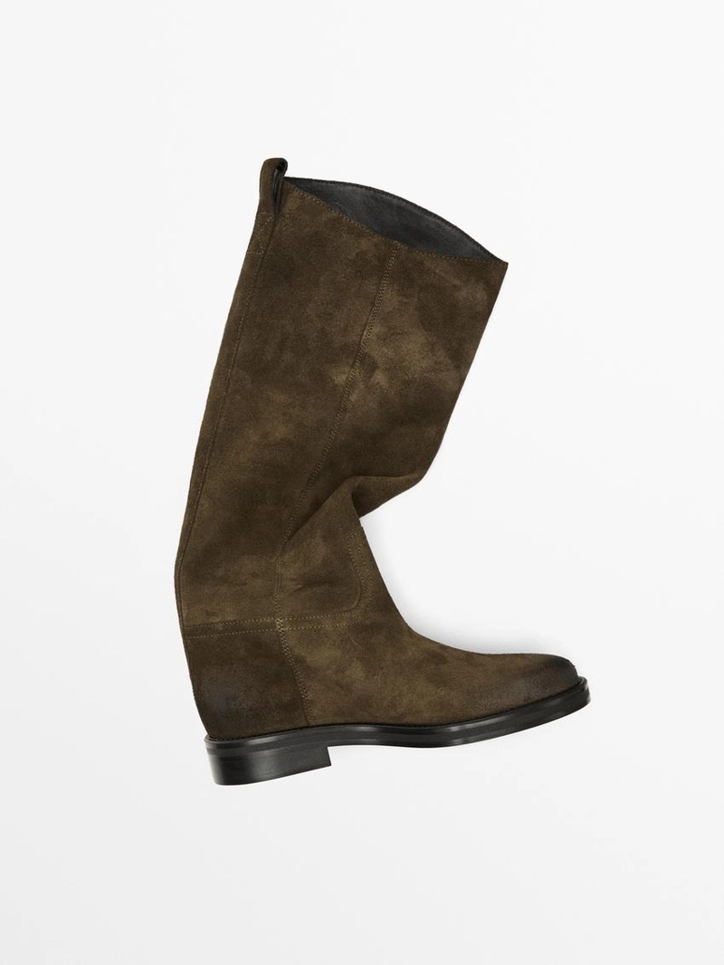 Сапоги для верховой езды из замши с напылением масла