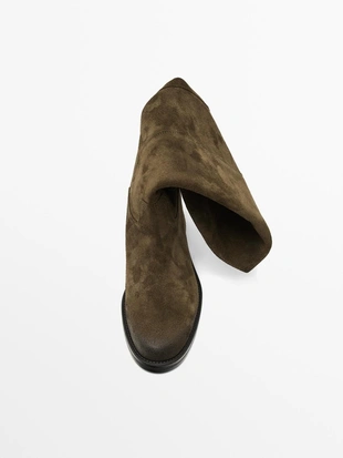 Сапоги для верховой езды из замши с напылением масла- Заказать в России