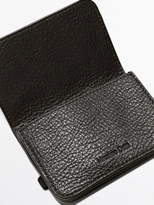 Кардхолдер из натуральной кожи с клапаном- Заказать в России