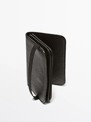 Кардхолдер из натуральной кожи с клапаном- Заказать в России