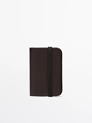 Кардхолдер из натуральной кожи с клапаном- Заказать в России