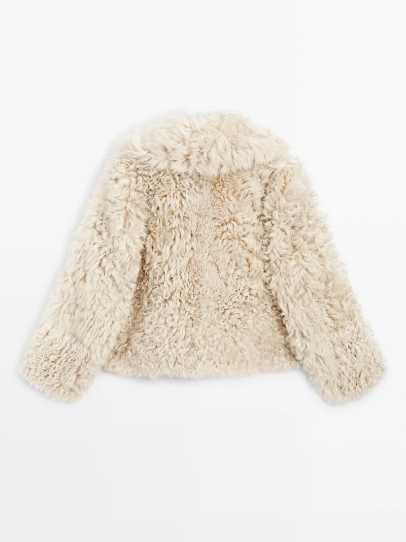 Пальто короткое кожаное с мехом - studio