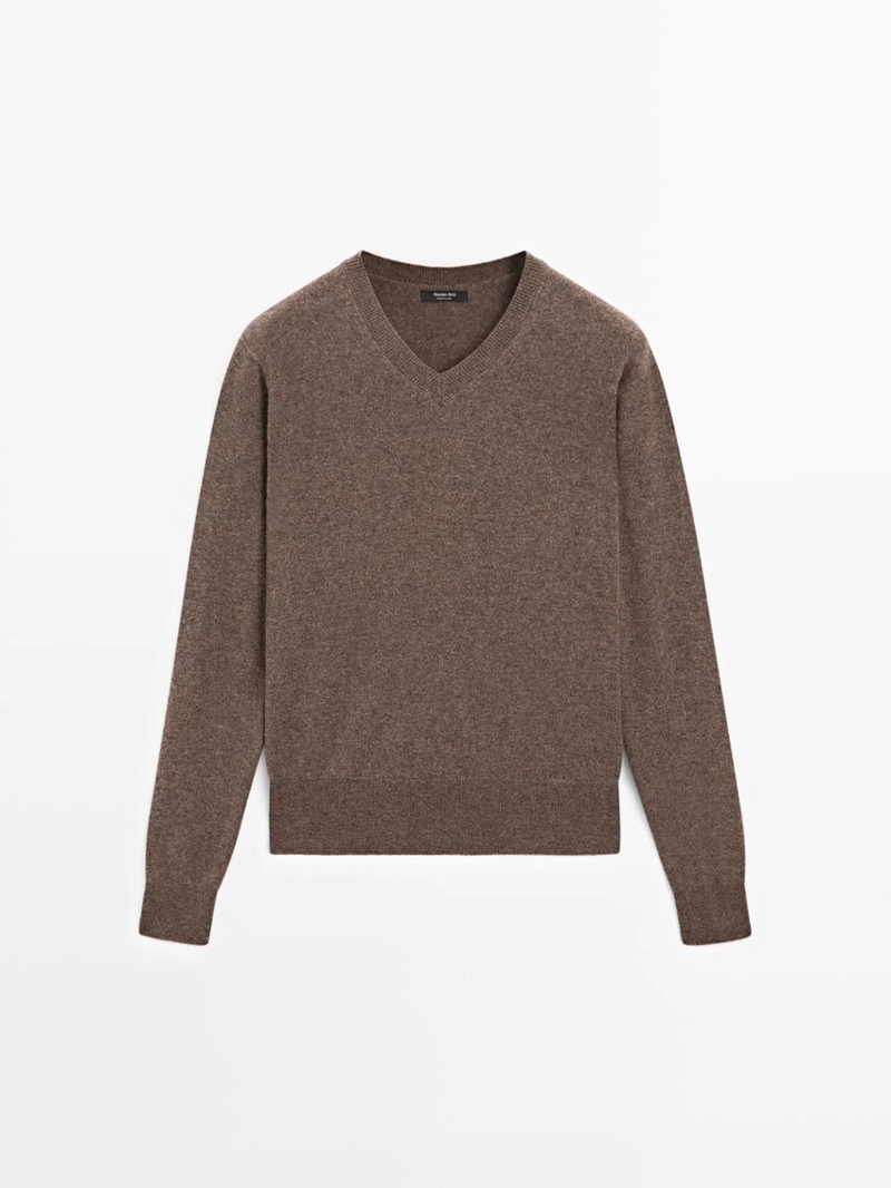Свитер с v-образным вырезом из шерстяной смеси