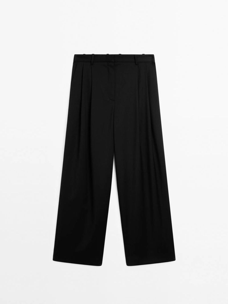 Брюки с отделкой из 100% экстра-тонкой шерсти