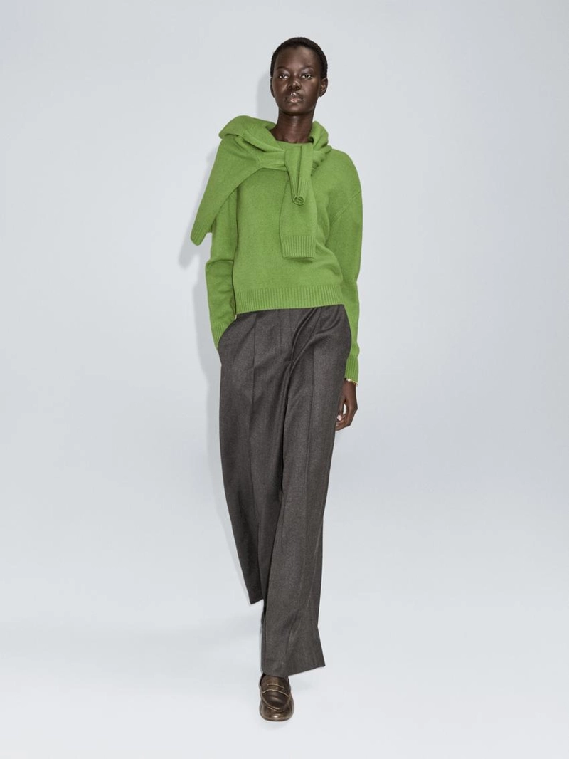 Джемпер из шерстяной смеси с круглым вырезом