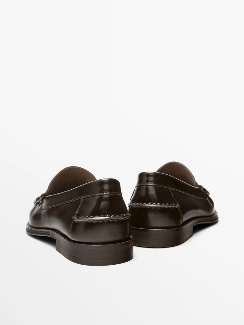 Лоферы из кожи с пенни-ремешком