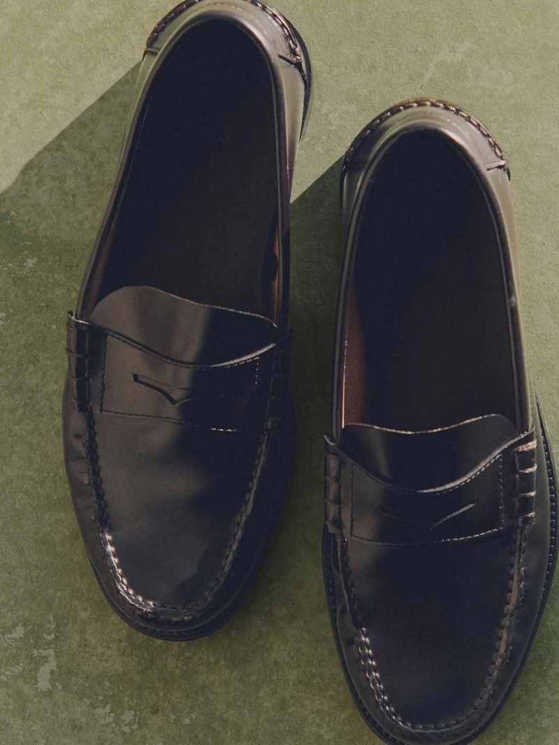 Лоферы из кожи с пенни-ремешком