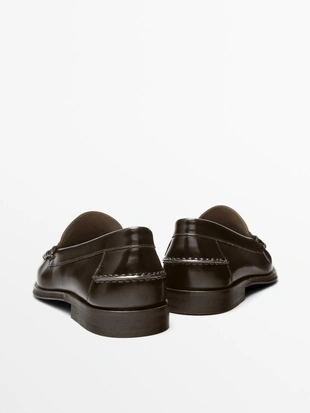 Лоферы из кожи с пенни-ремешком- Заказать в России