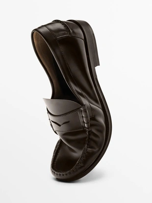 Лоферы из кожи с пенни-ремешком- Заказать в России