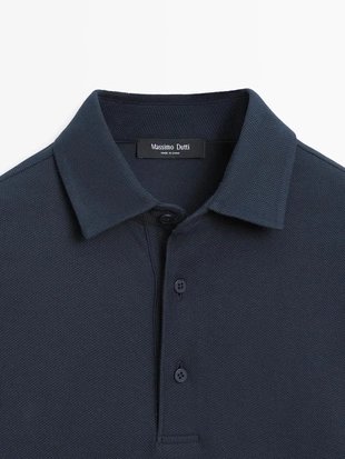 Поло с длинным рукавом из текстурированного пике- Заказать в России