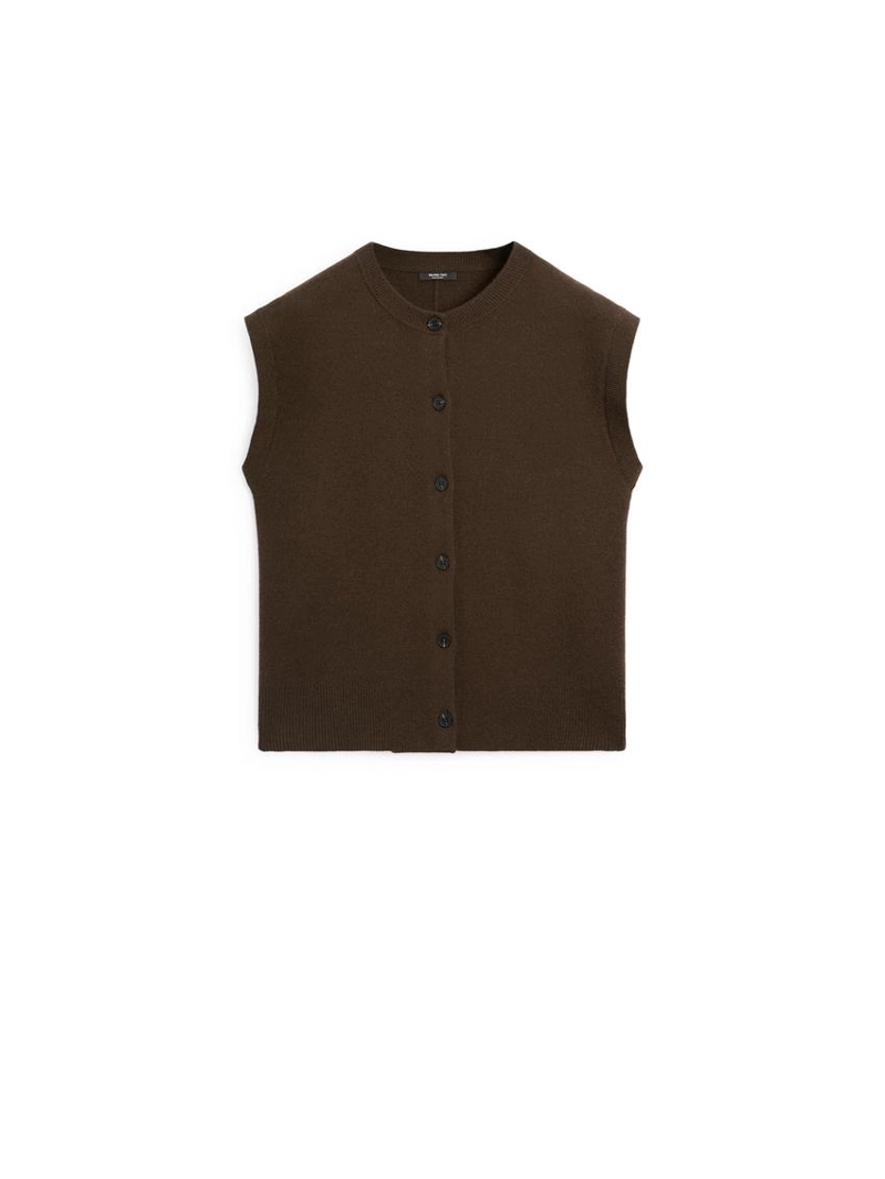 Жилет с круглым вырезом из вязаного трикотажа