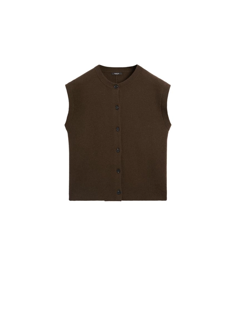 Жилет с круглым вырезом из вязаного трикотажа