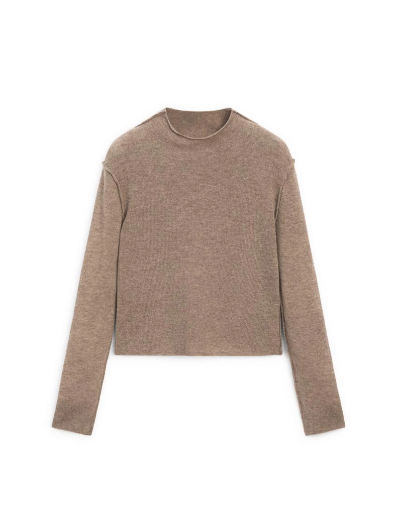 Вязанный свитер из шерстяной смеси с макраме-воротником