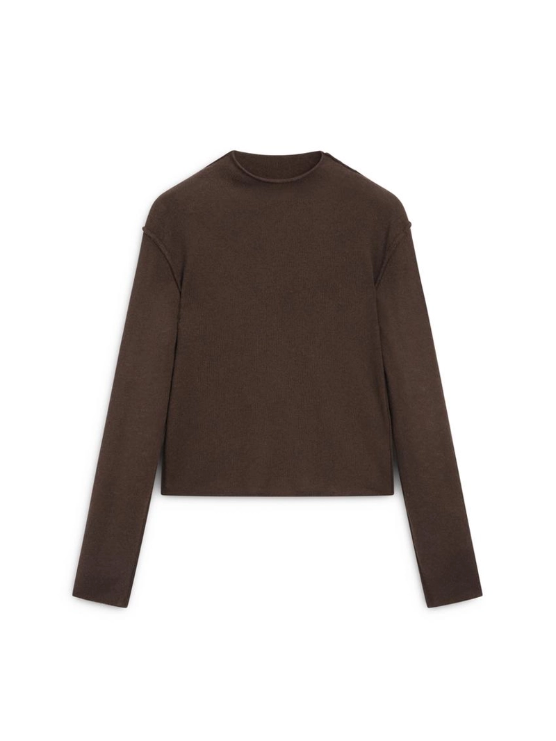 Вязанный свитер из шерстяной смеси с макраме-воротником