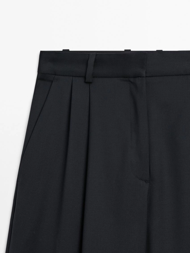 Штаны из 100% шерсти с запахом