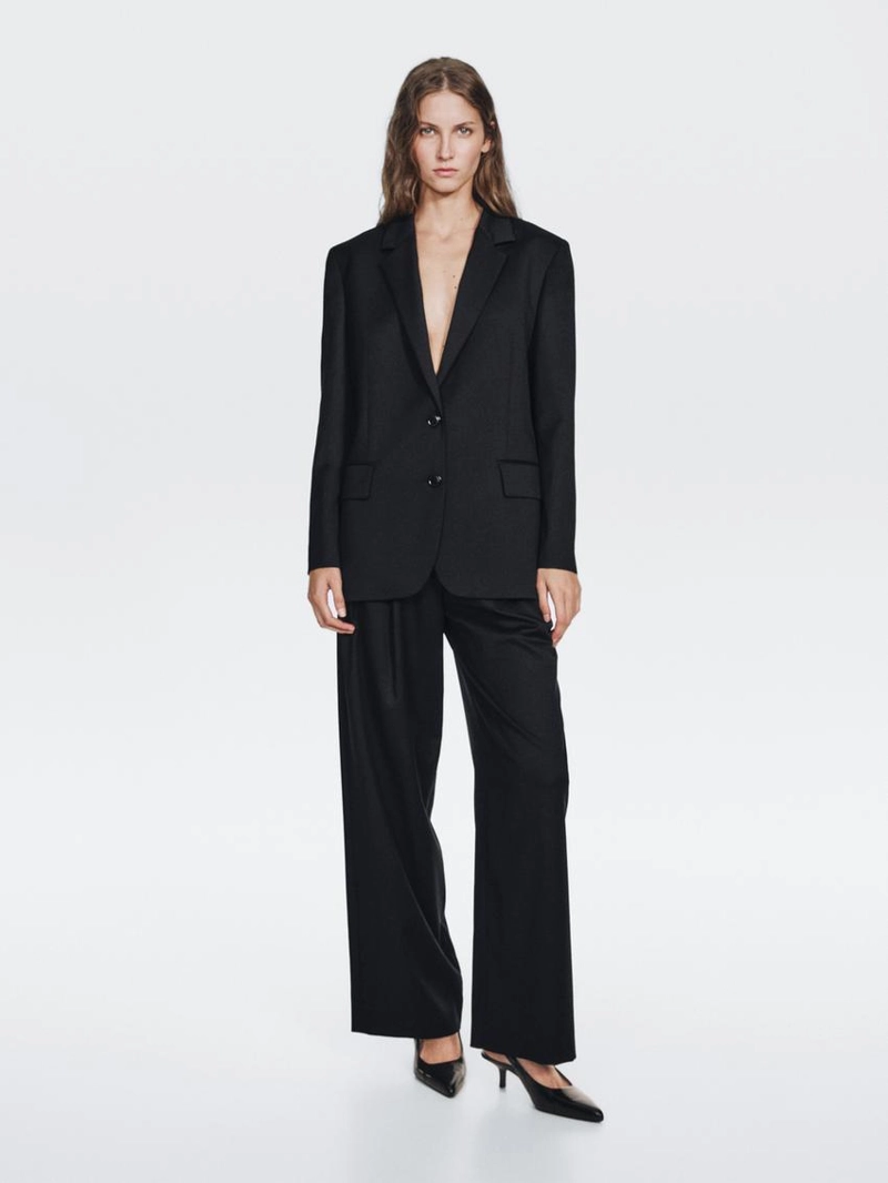 Штаны из 100% шерсти с запахом