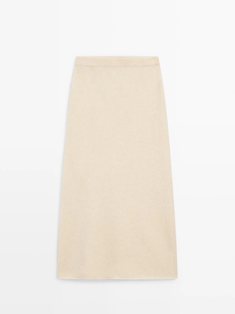 Юбка-миди из вязанного альпака и шерсти