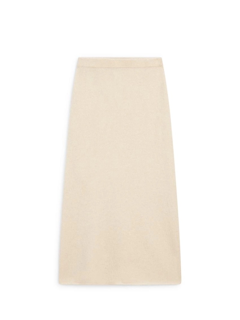 Юбка-миди из вязанного альпака и шерсти