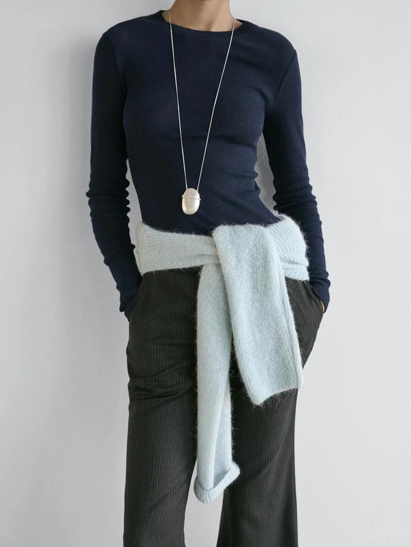 Футболка из хлопкового микса с длинным рукавом