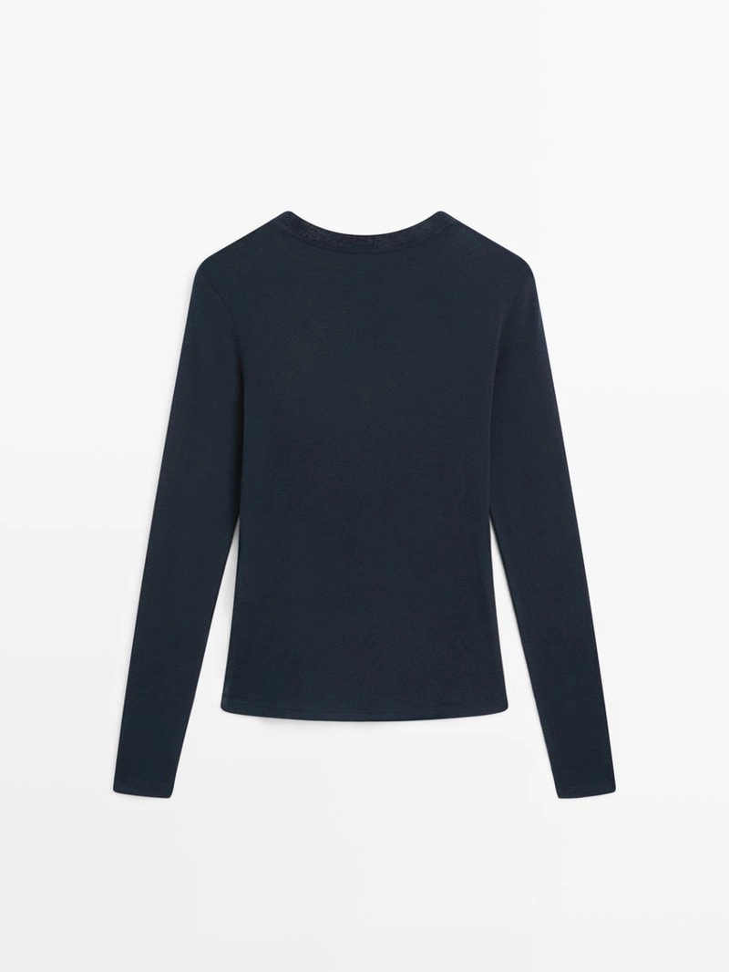 Футболка из хлопкового микса с длинным рукавом