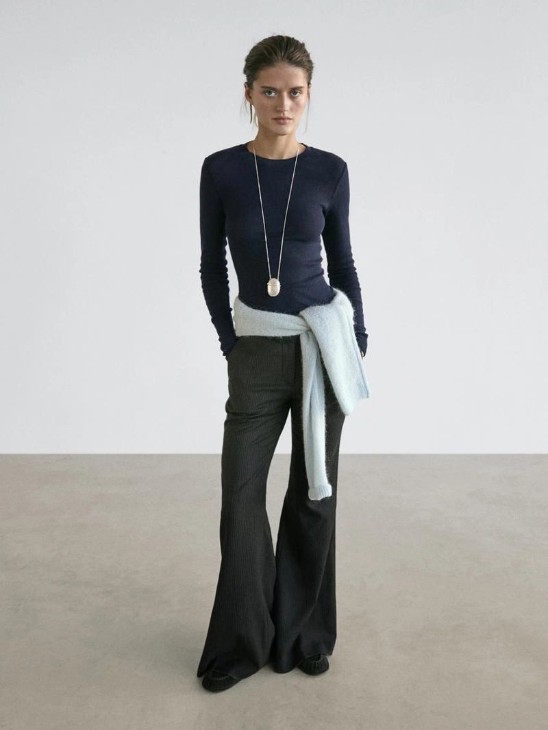 Футболка из хлопкового микса с длинным рукавом