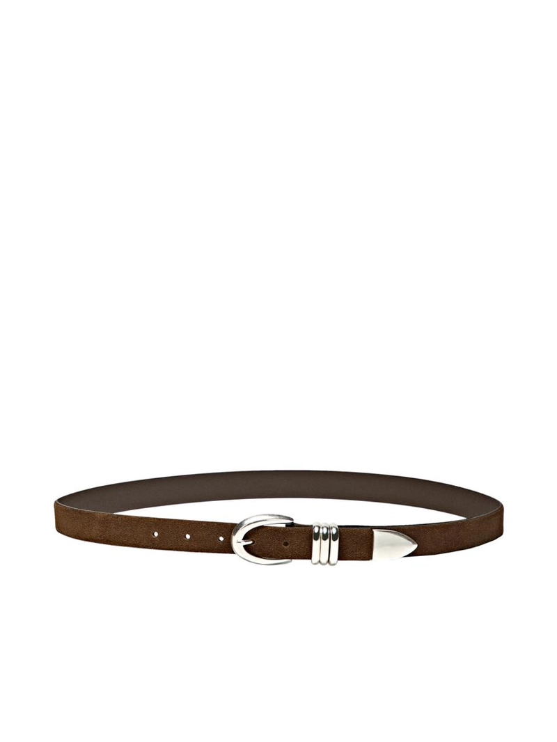 Кожанный ремень из нубука с металлическим деталем