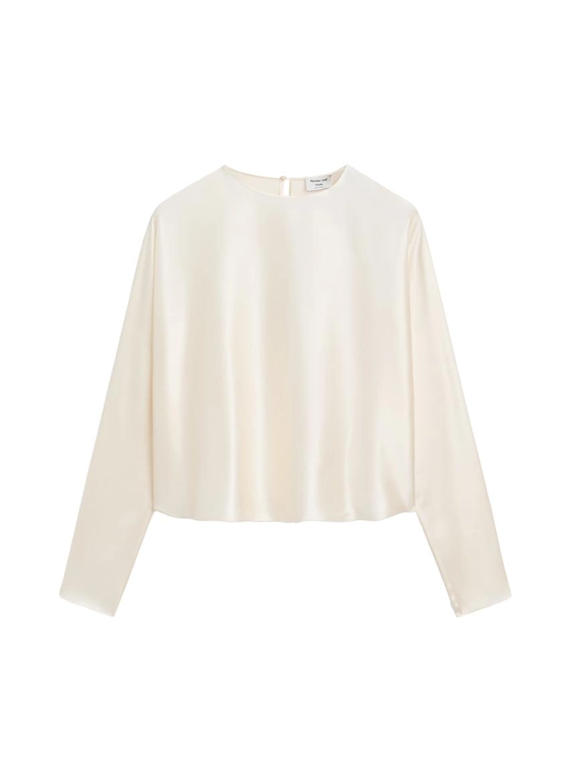 Блузка с короткими рукавами бэтвинг из 100% шелка - studio