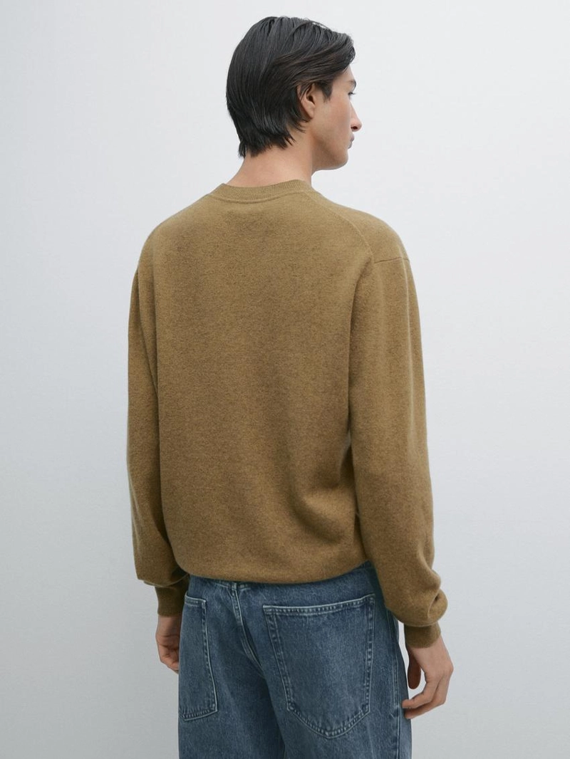 Свитер с круглым воротником из 100% шерсти