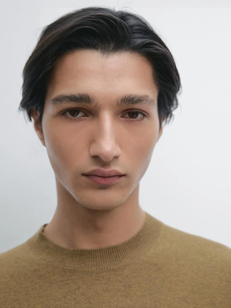 Свитер с круглым воротником из 100% шерсти