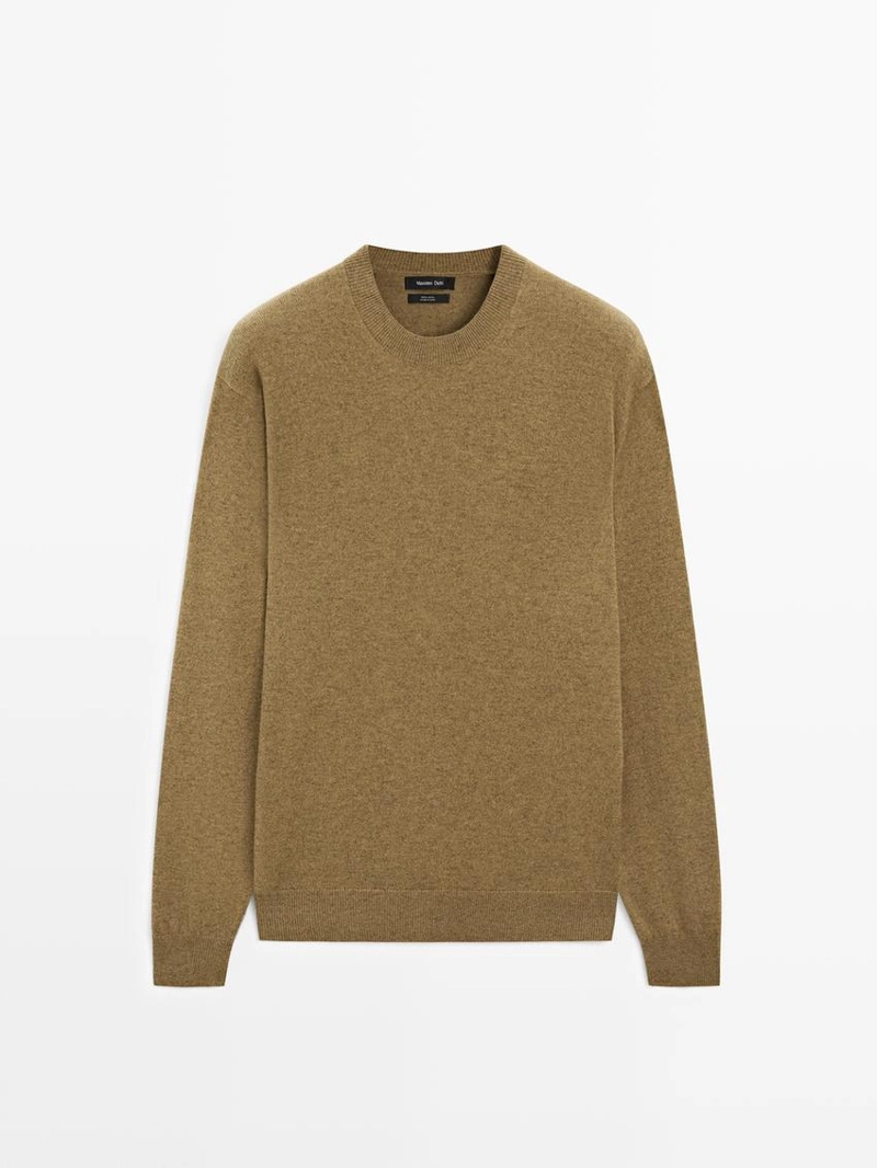 Свитер с круглым воротником из 100% шерсти