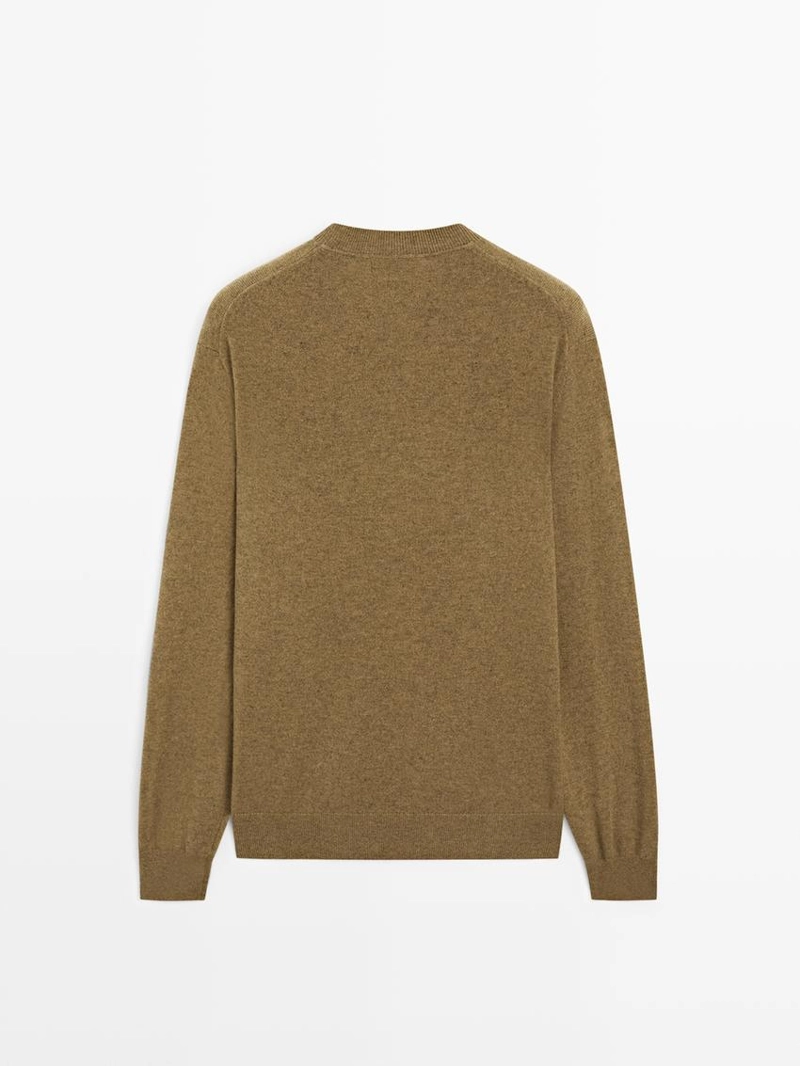 Свитер с круглым воротником из 100% шерсти