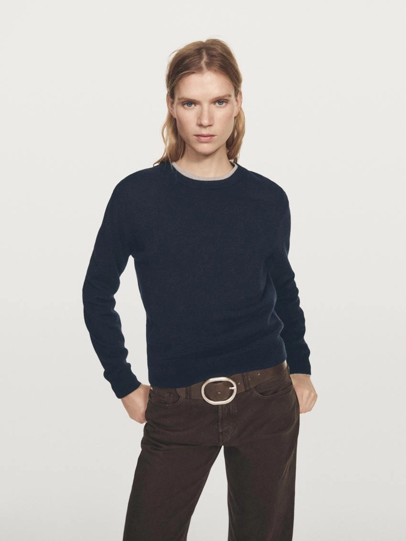 Свитер из шерсти с круглым вырезом