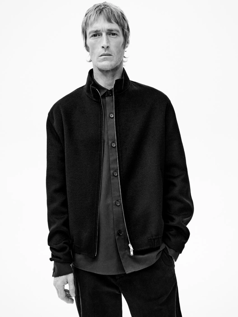 Пиджак из шерстяной смеси с высоким воротником