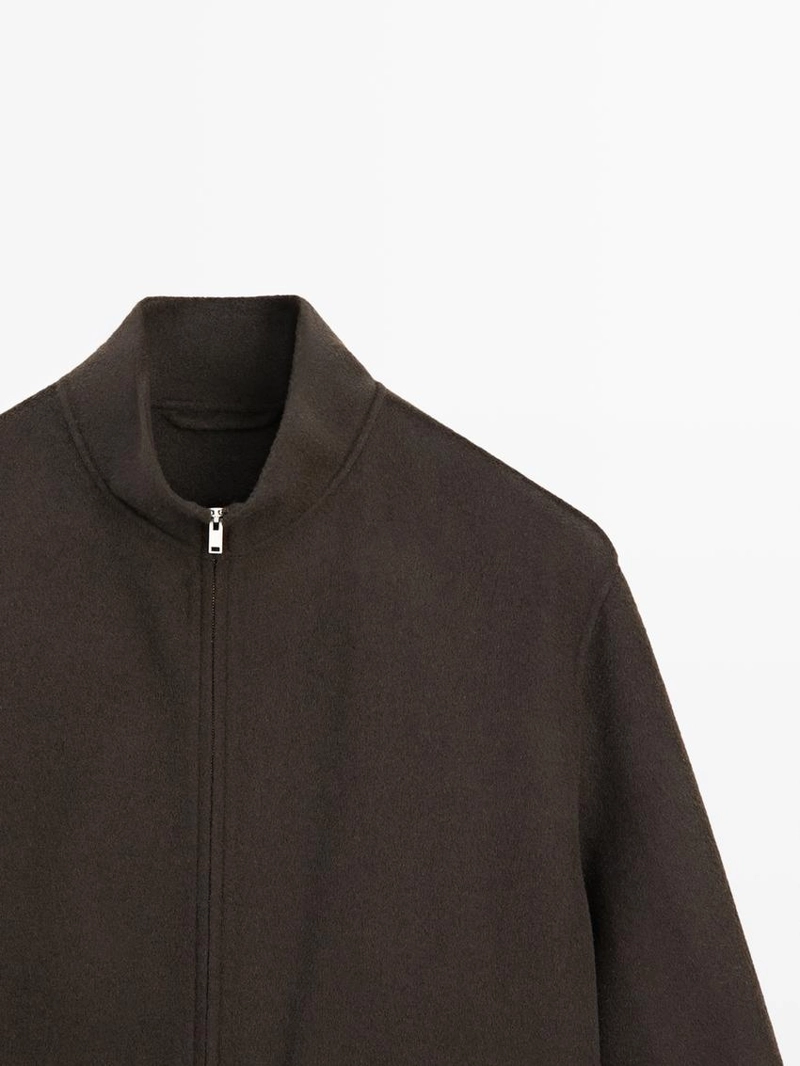 Пиджак из шерстяной смеси с высоким воротником