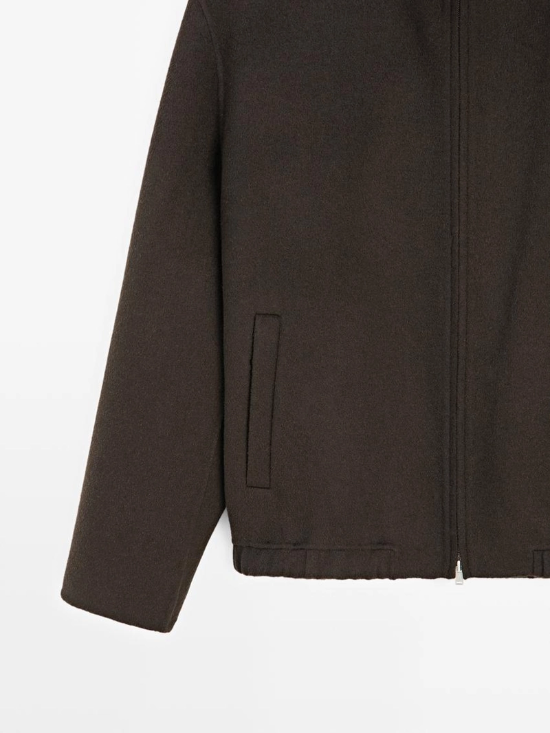 Пиджак из шерстяной смеси с высоким воротником