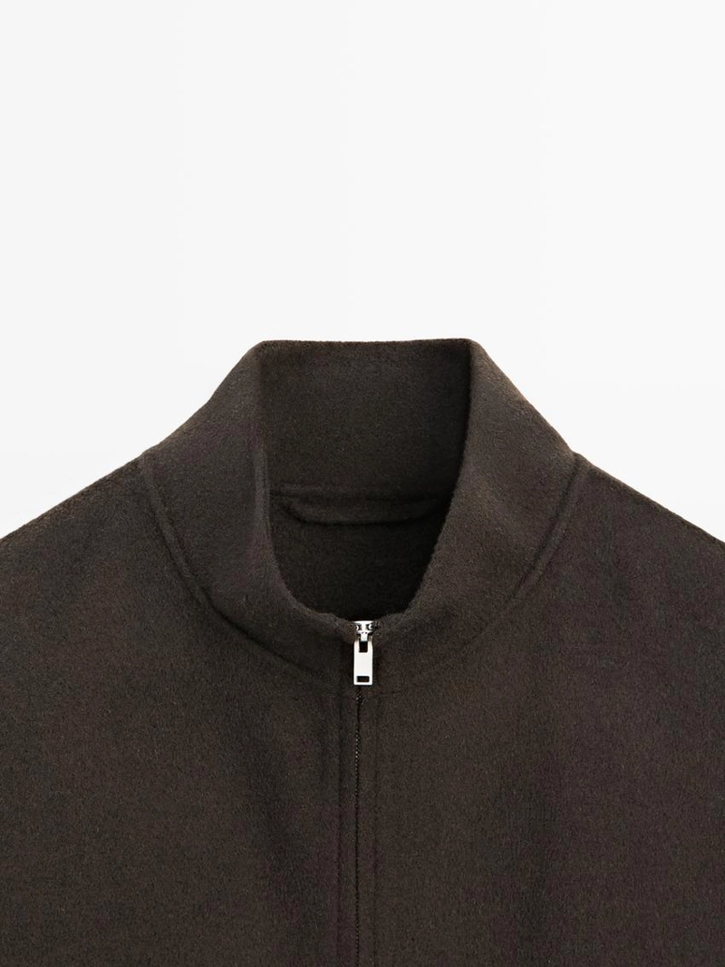 Пиджак из шерстяной смеси с высоким воротником