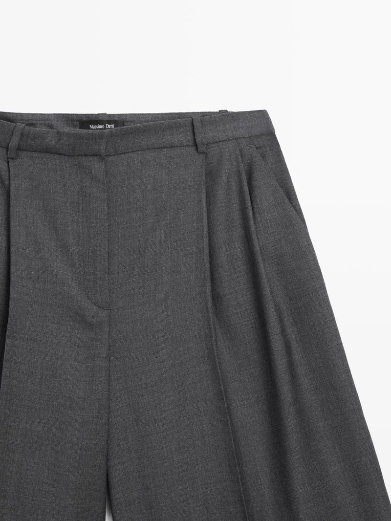 Бермуды из 100% шерсти с длинными дартсами