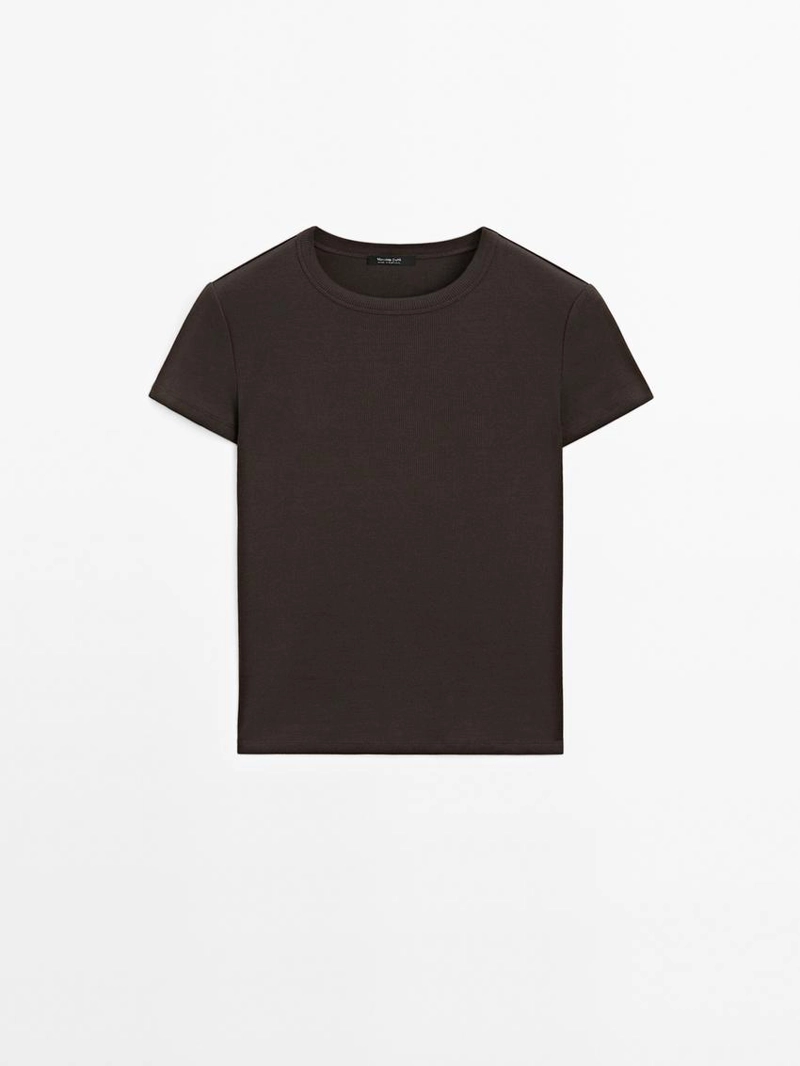 Футболка с коротким рукавом из плотного рубчика