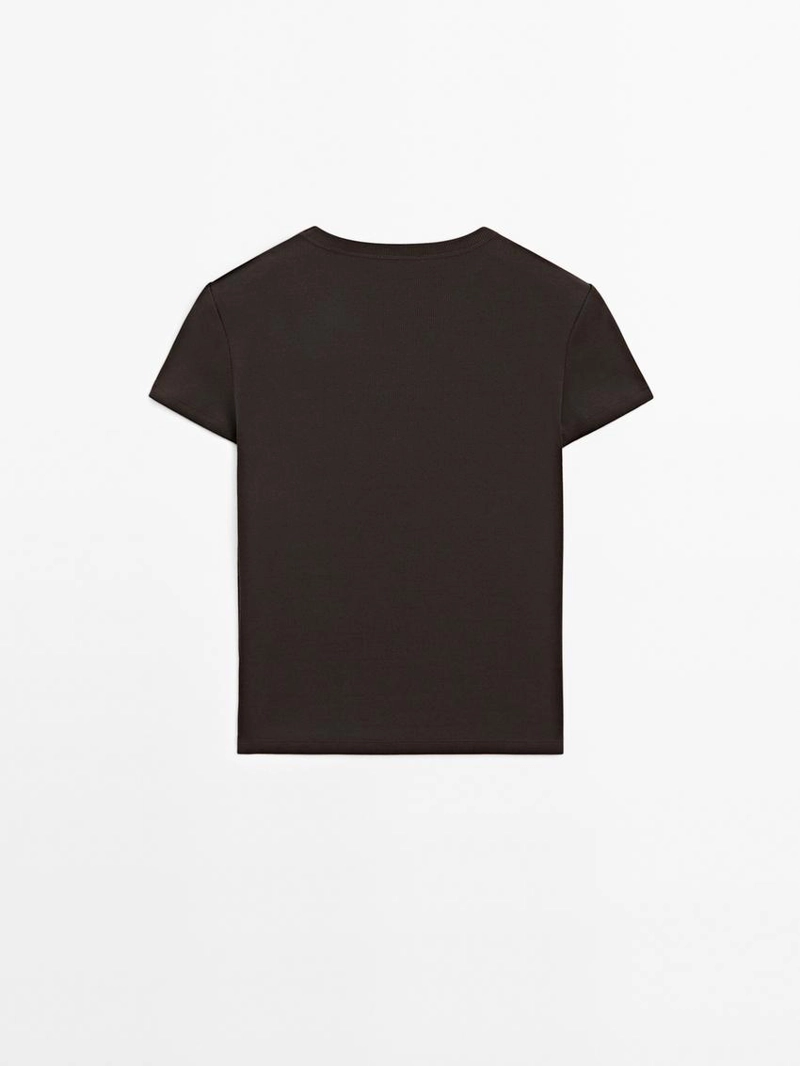 Футболка с коротким рукавом из плотного рубчика