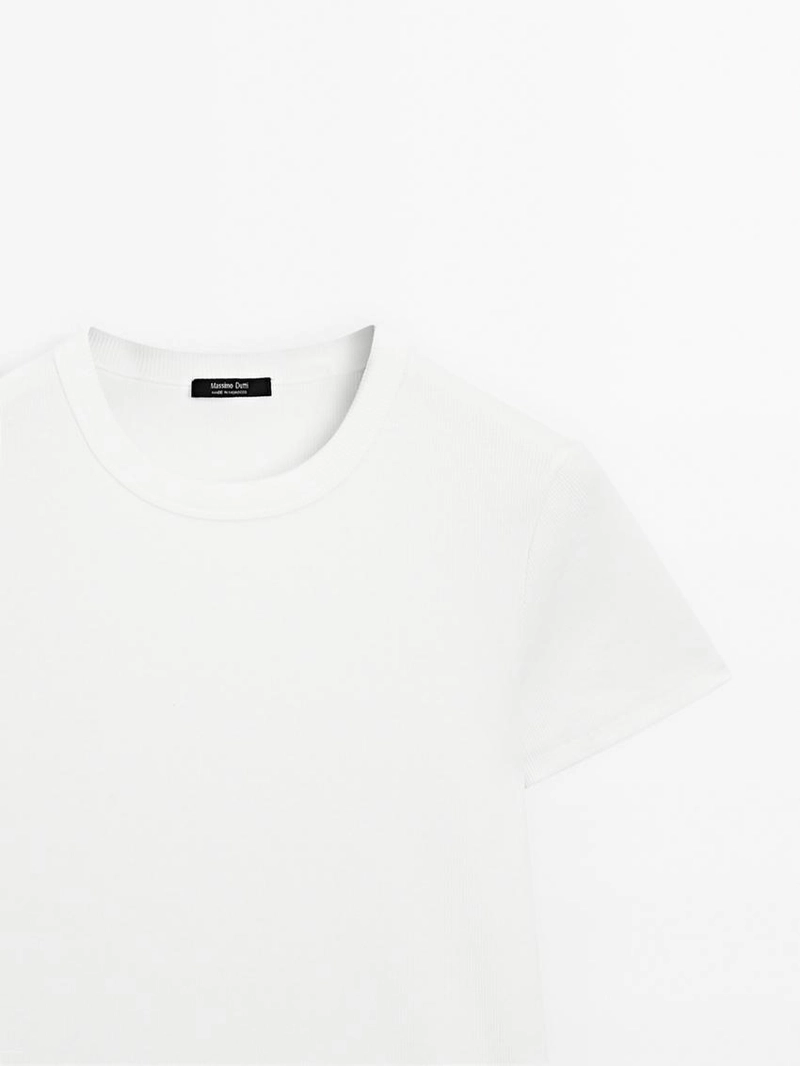 Футболка с коротким рукавом из плотного рубчика