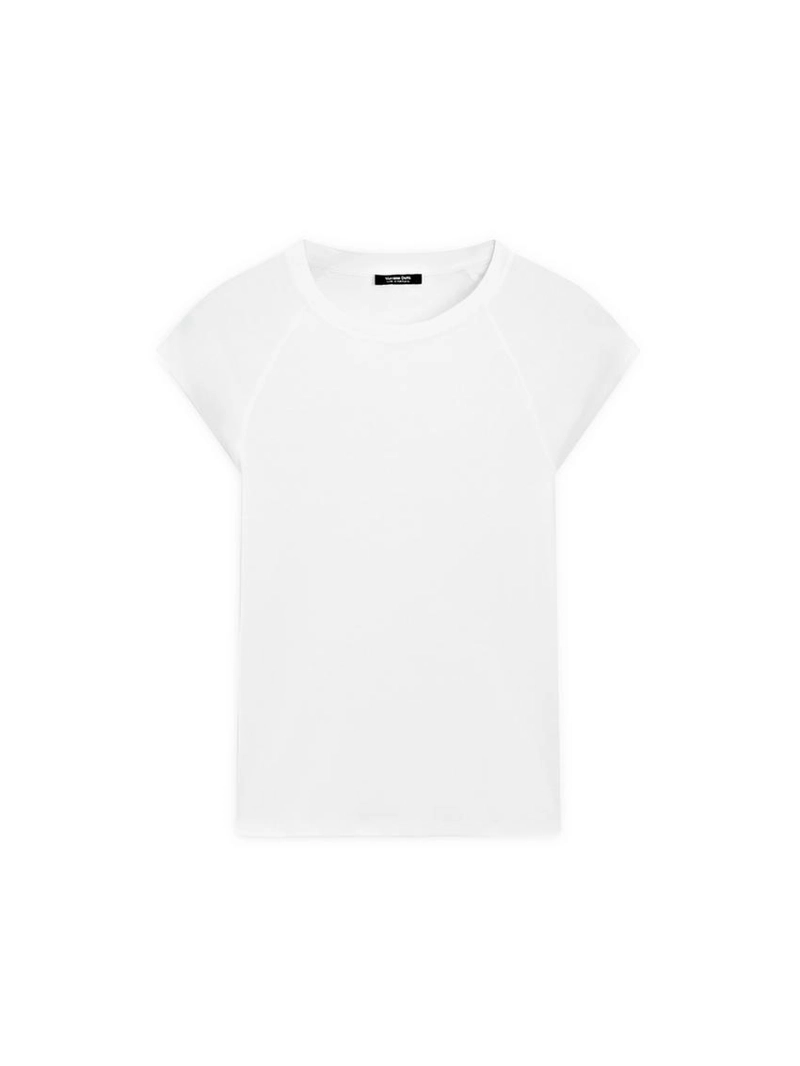 Хлопковая футболка с короткими реглановыми рукавами