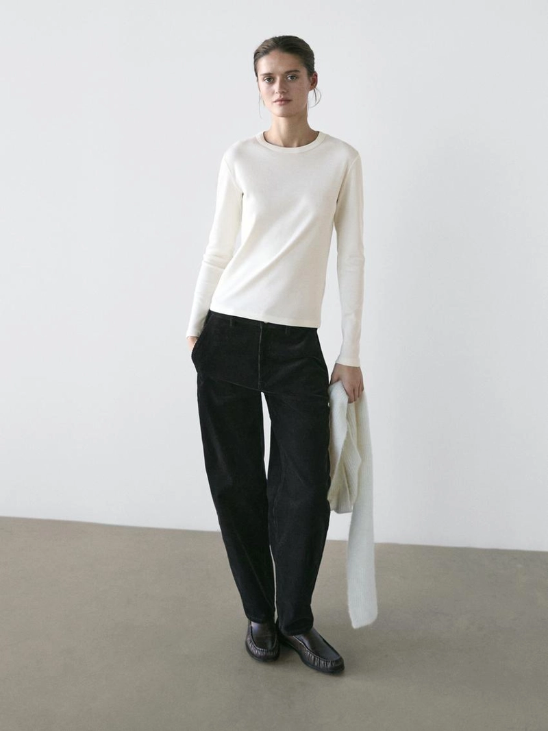 Водолазка с длинным рукавом из меланжевого трикотажа