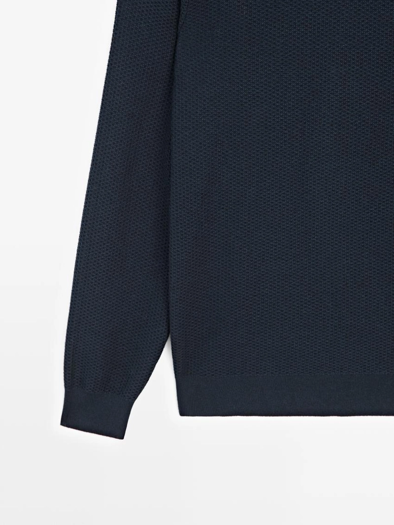 Текстурированный свитер из смесовой хлопковой пряжи