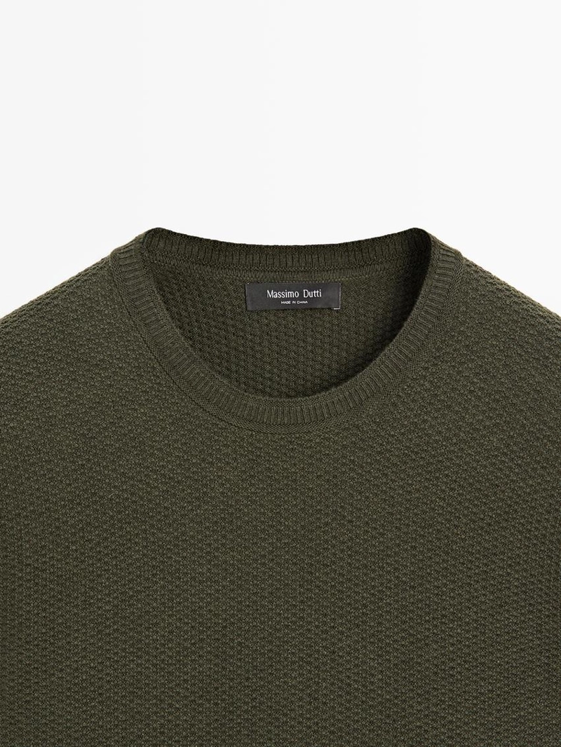 Текстурированный свитер из смесовой хлопковой пряжи