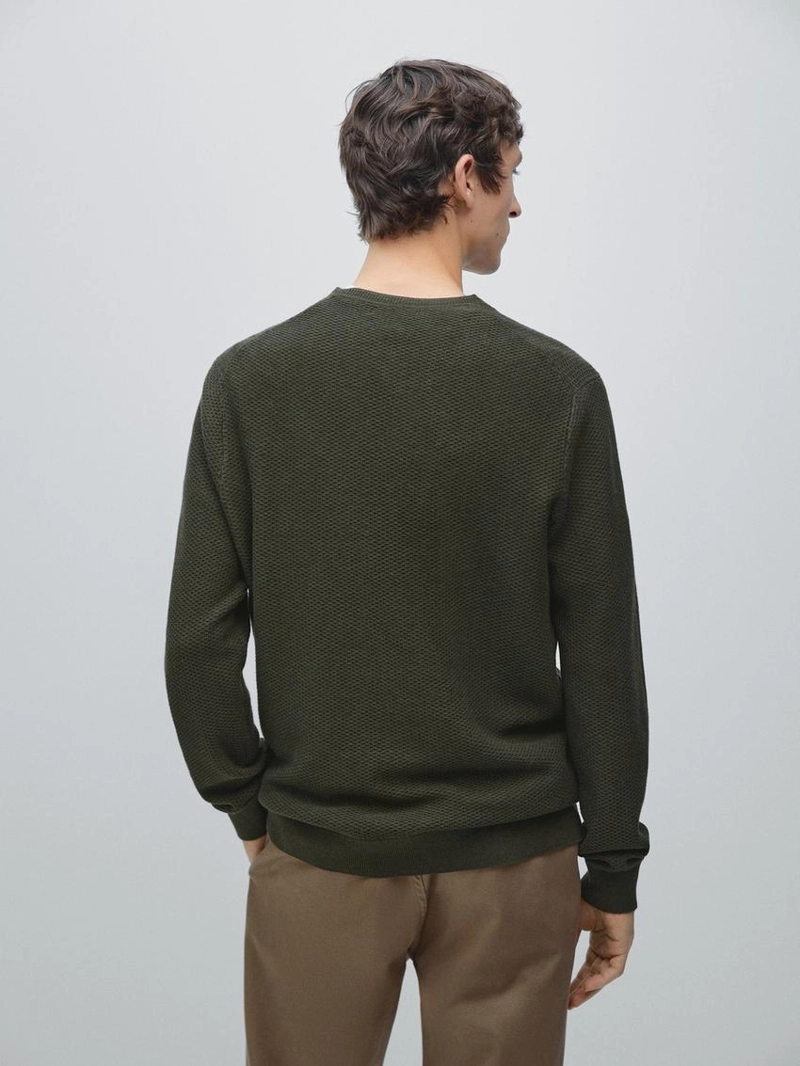 Текстурированный свитер из смесовой хлопковой пряжи