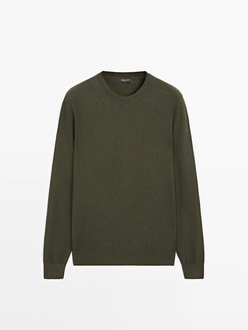 Текстурированный свитер из смесовой хлопковой пряжи