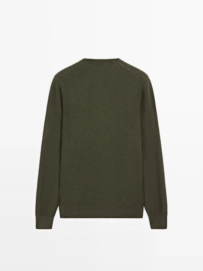 Текстурированный свитер из смесовой хлопковой пряжи