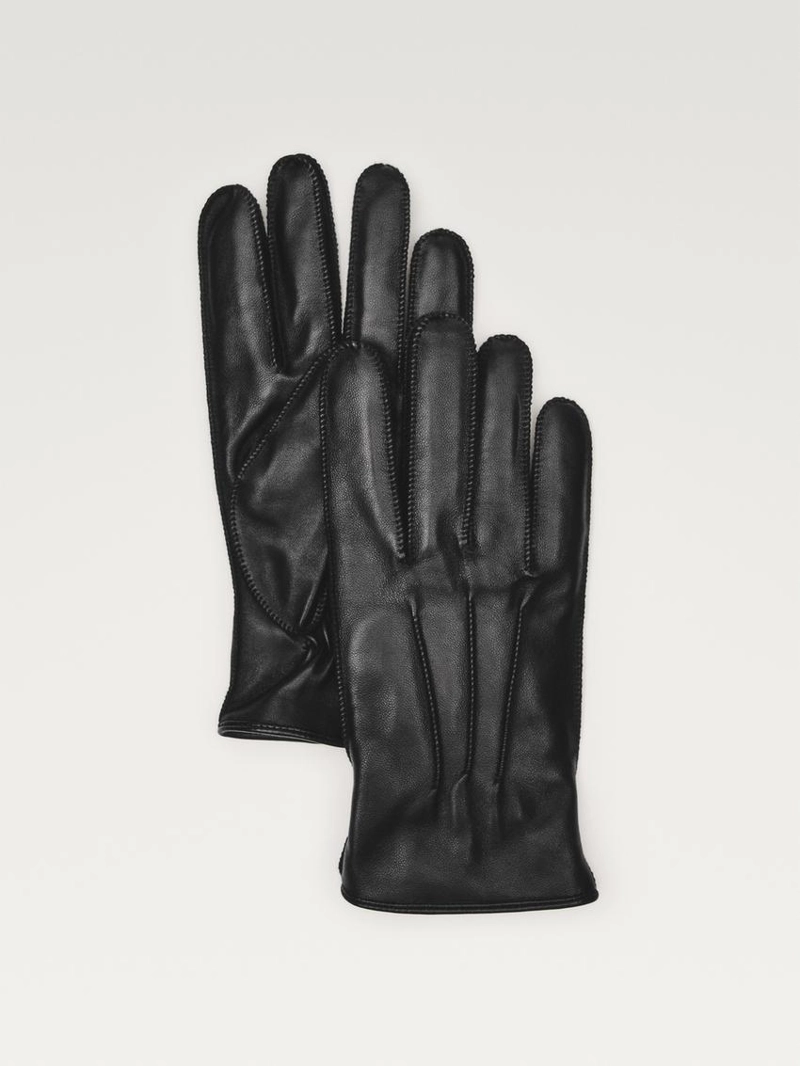 Кожаные перчатки с отделкой из наппы
