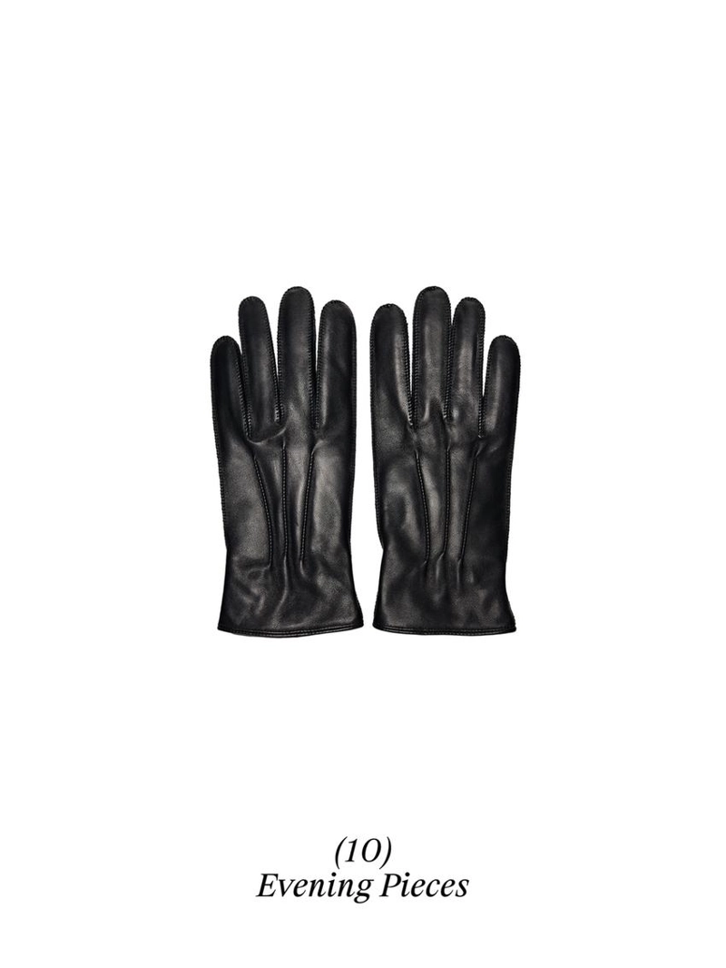 Кожаные перчатки с отделкой из наппы